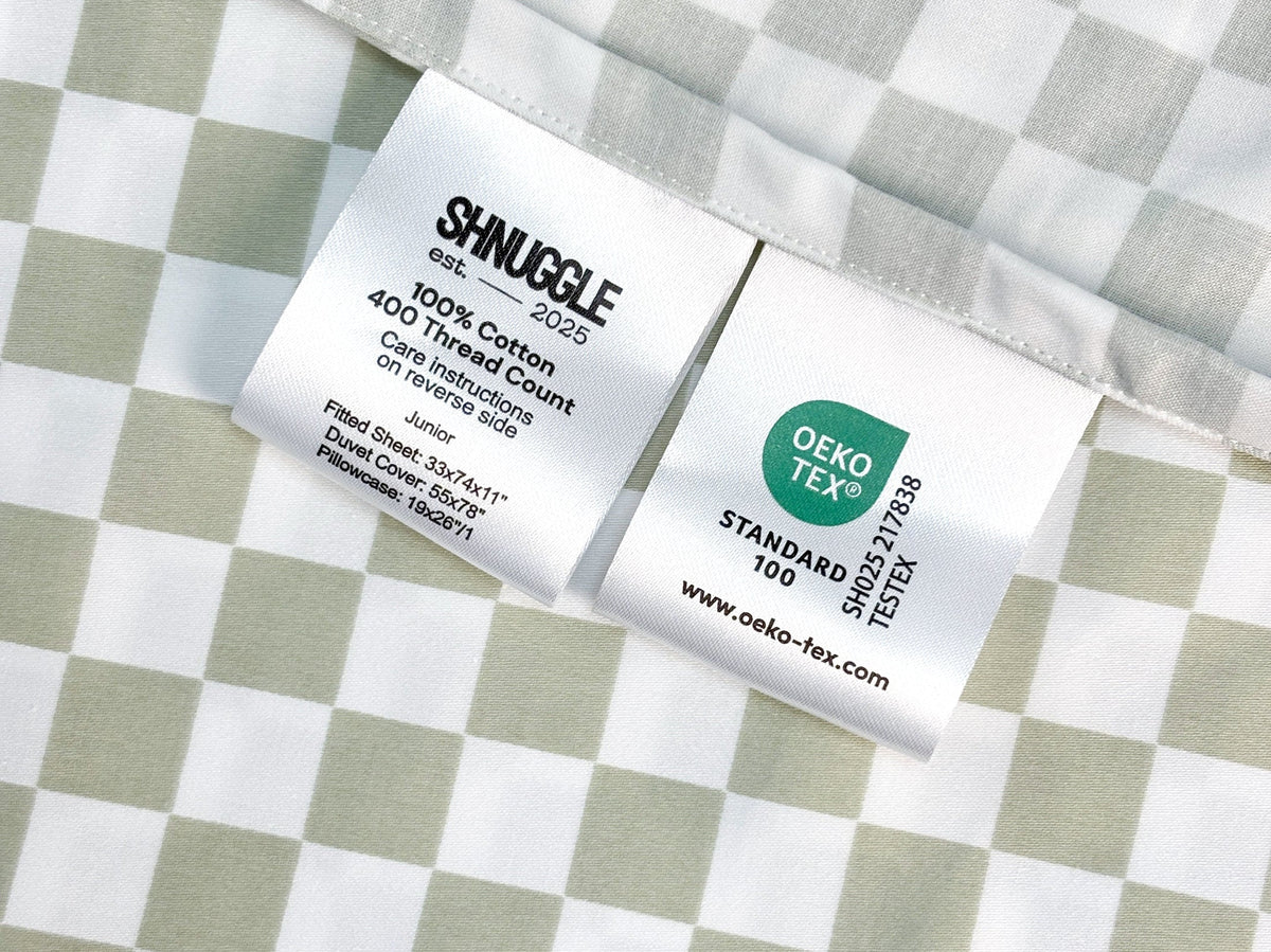Fitted Sheet- Sage Checker