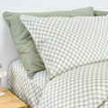 Pillowcase Sage Checker bedding set close-up
