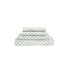 Sage Checker 3-piece bedding set with duvet cover, fitted sheet, and pillowcase in soft cotton
