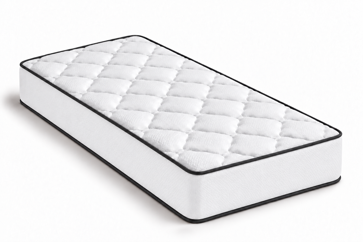 Everyday Comfort Kids Mattress with a 9-inch profile, white quilting and charcoal edging